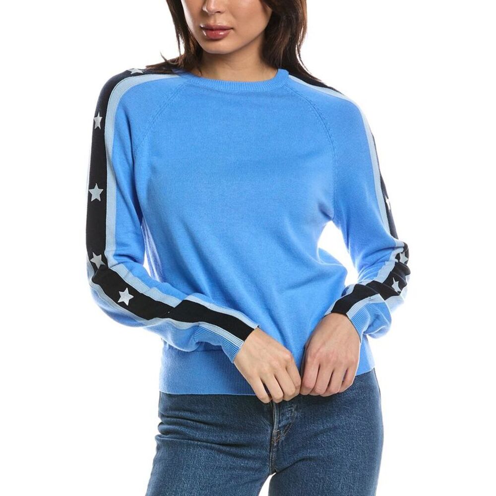 Wispr Womens  Sofie Star Stripe Sweater, Blue